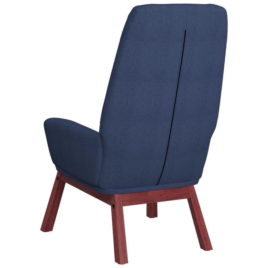 Relaxstoel met voetenbank stof blauw