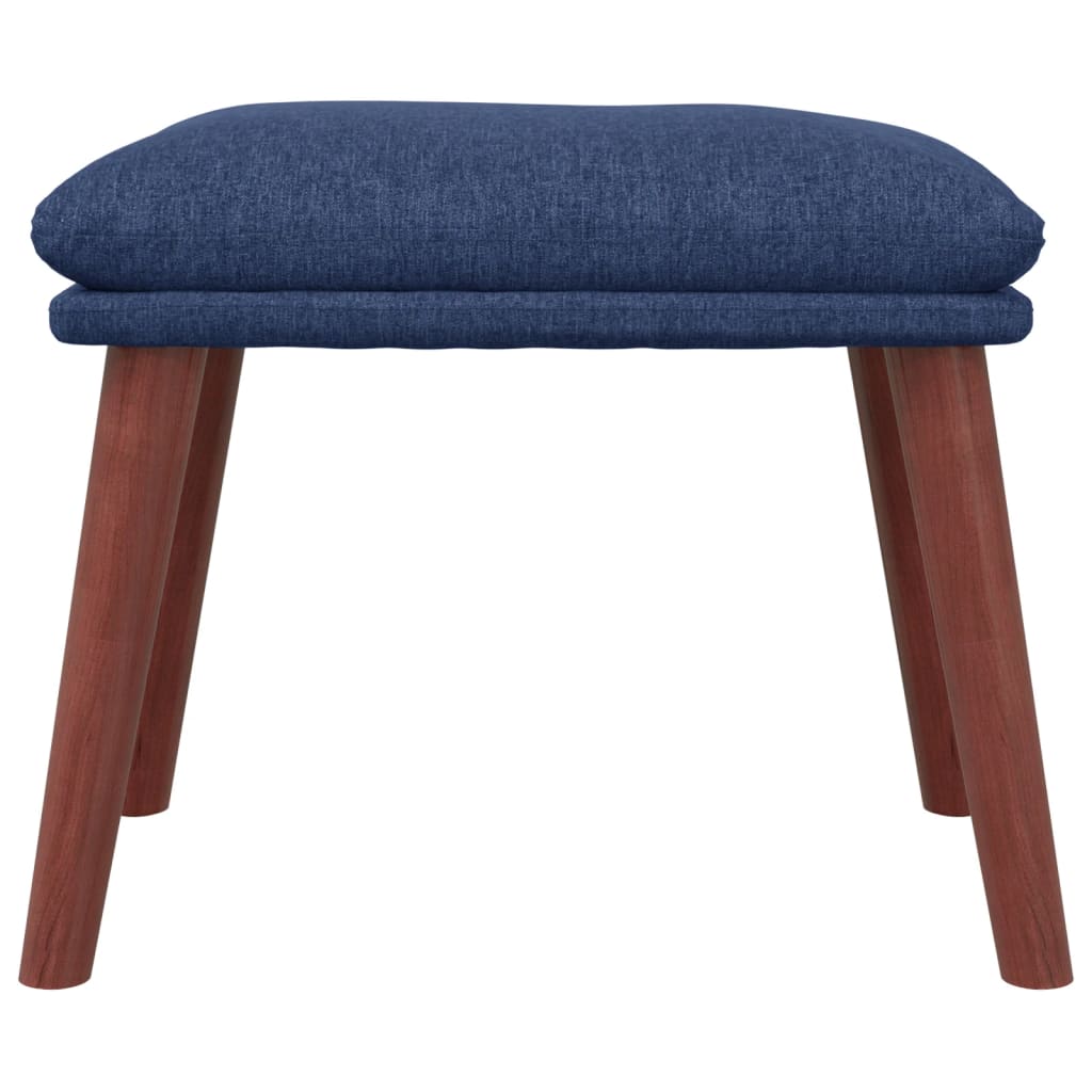 Relaxstoel met voetenbank stof blauw