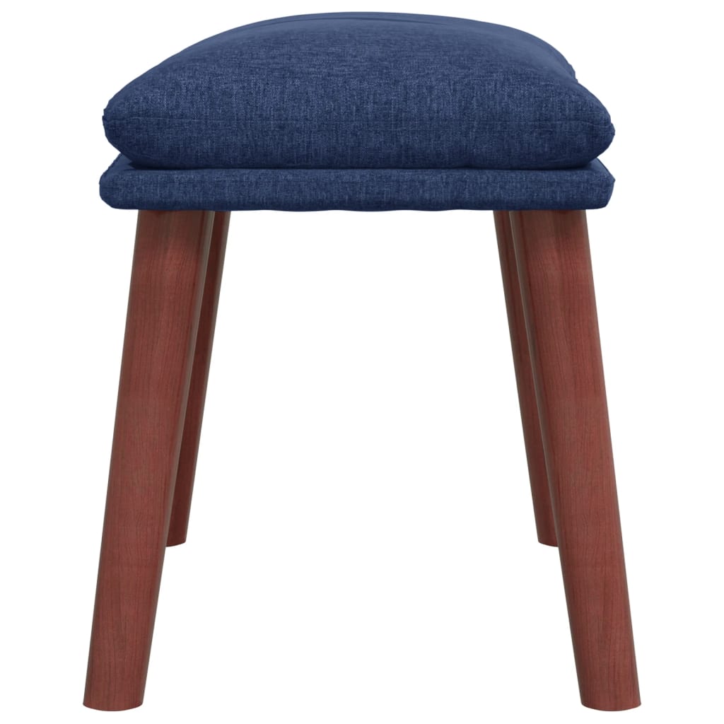 Relaxstoel met voetenbank stof blauw