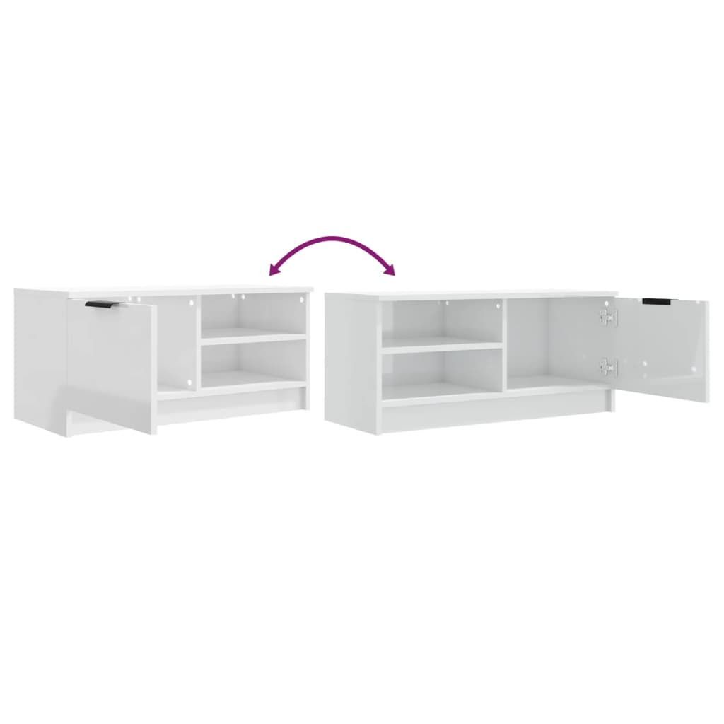 Tv-meubels 2 st 80x35x36,5 cm bewerkt hout hoogglans wit