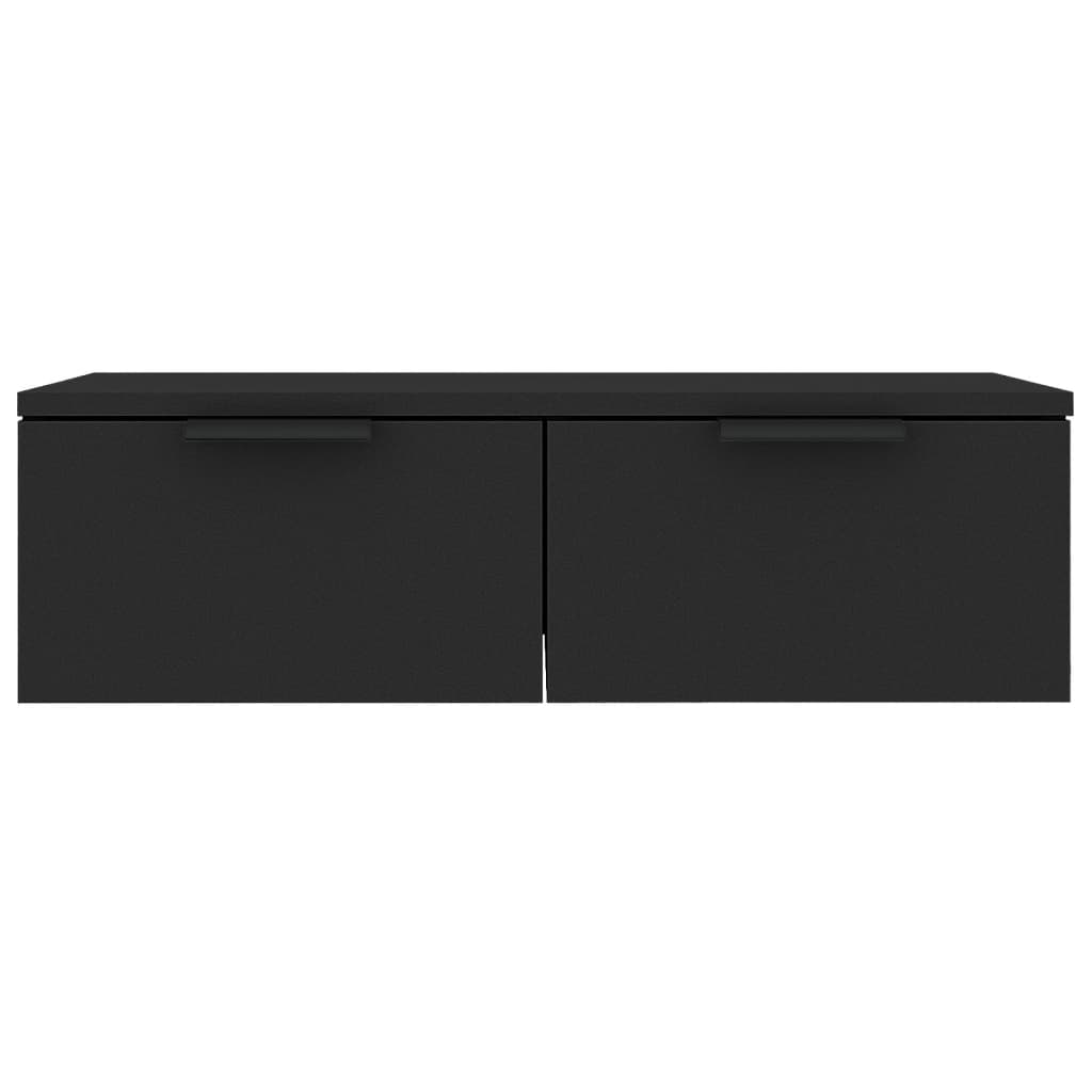 Wandkast 68x30x20 cm bewerkt hout zwart