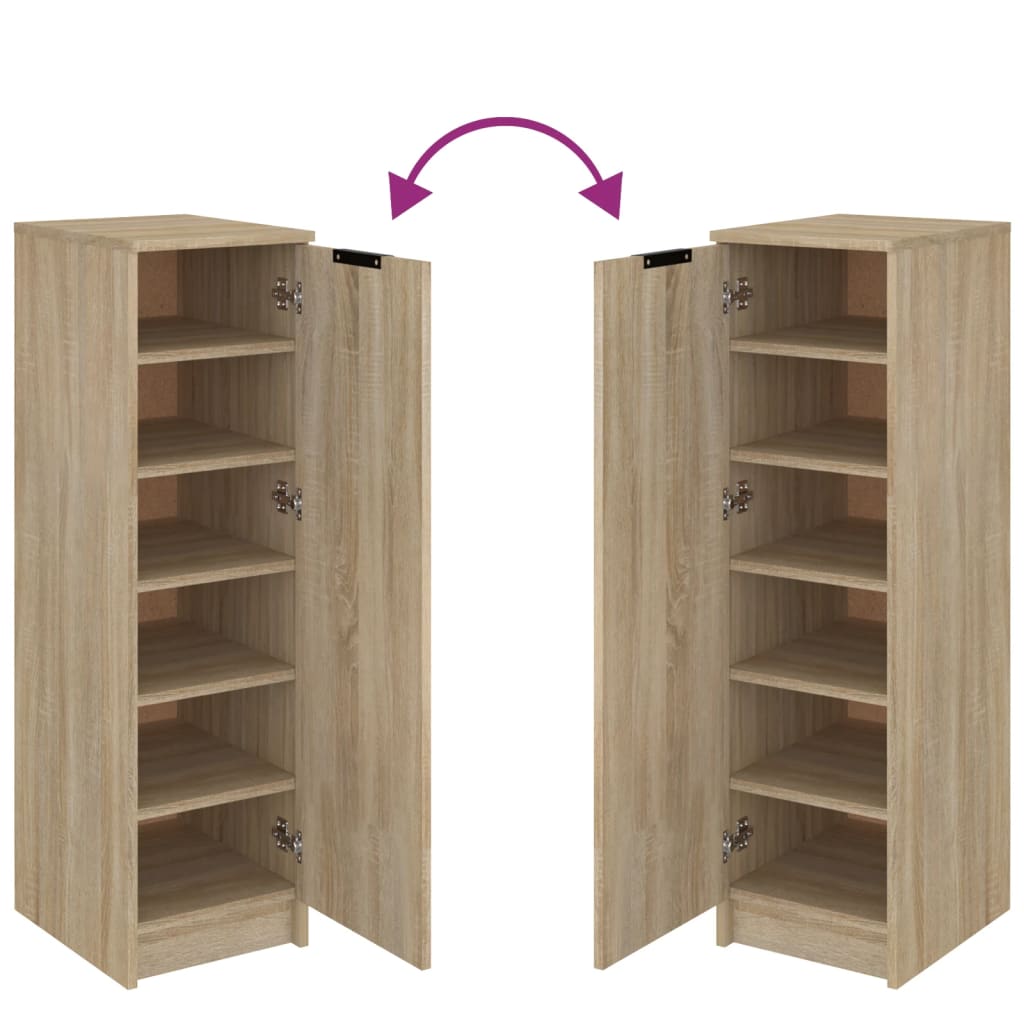 Schoenenkast 30x35x100 cm bewerkt hout sonoma eikenkleurig