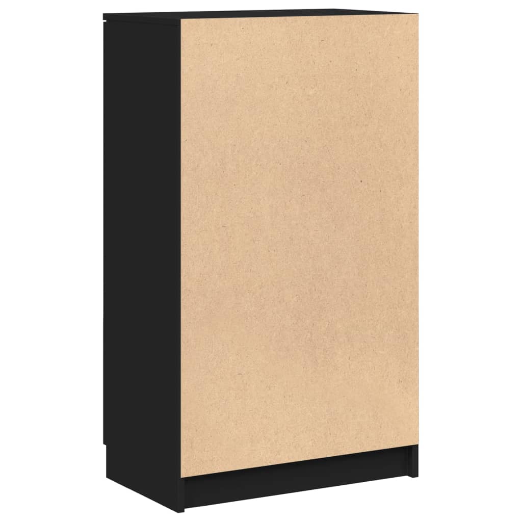Schoenenkast 59x35x100 cm bewerkt hout zwart