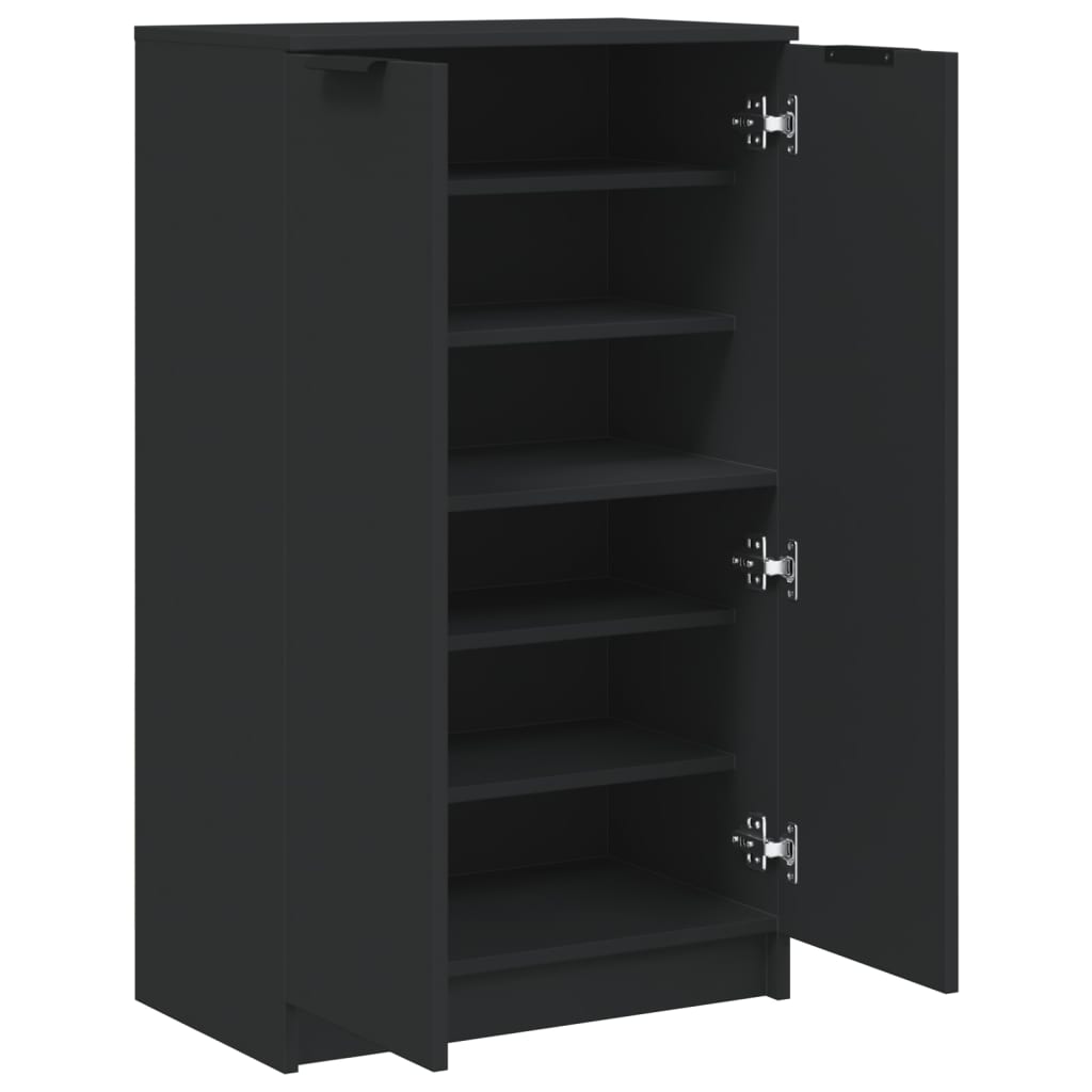 Schoenenkast 59x35x100 cm bewerkt hout zwart