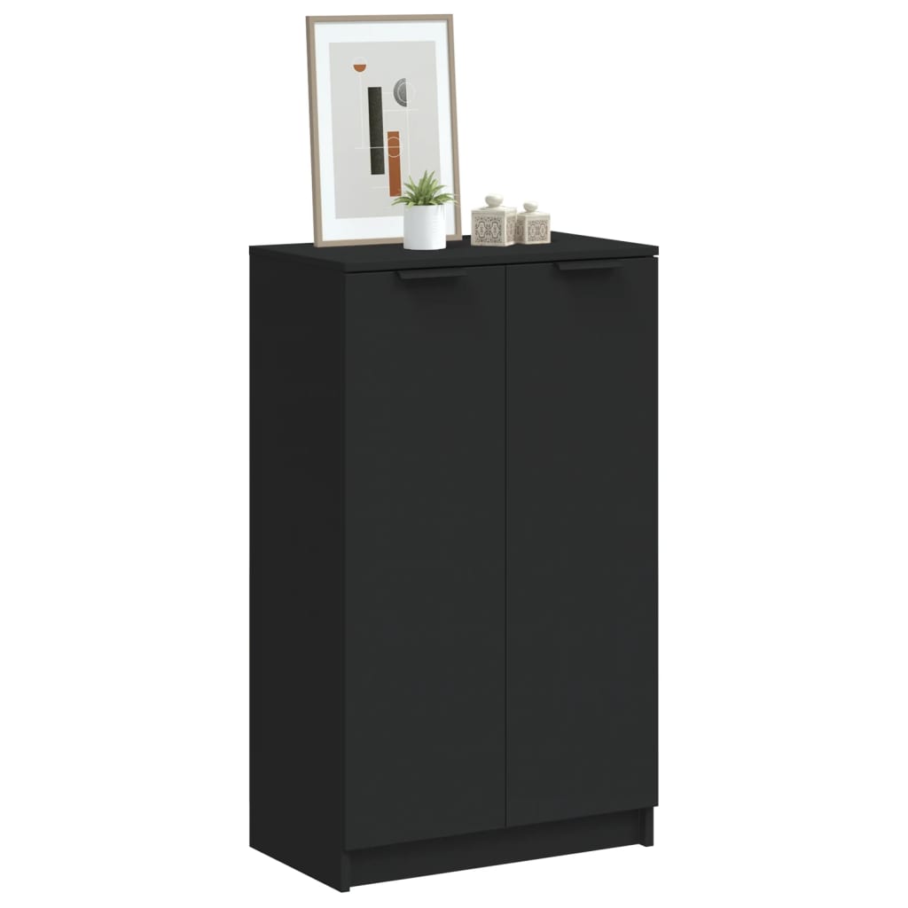 Schoenenkast 59x35x100 cm bewerkt hout zwart