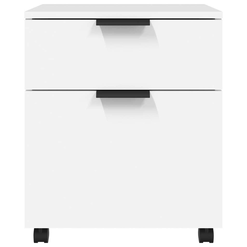 Dossierkast verrijdbaar 45x38x54 cm bewerkt hout wit