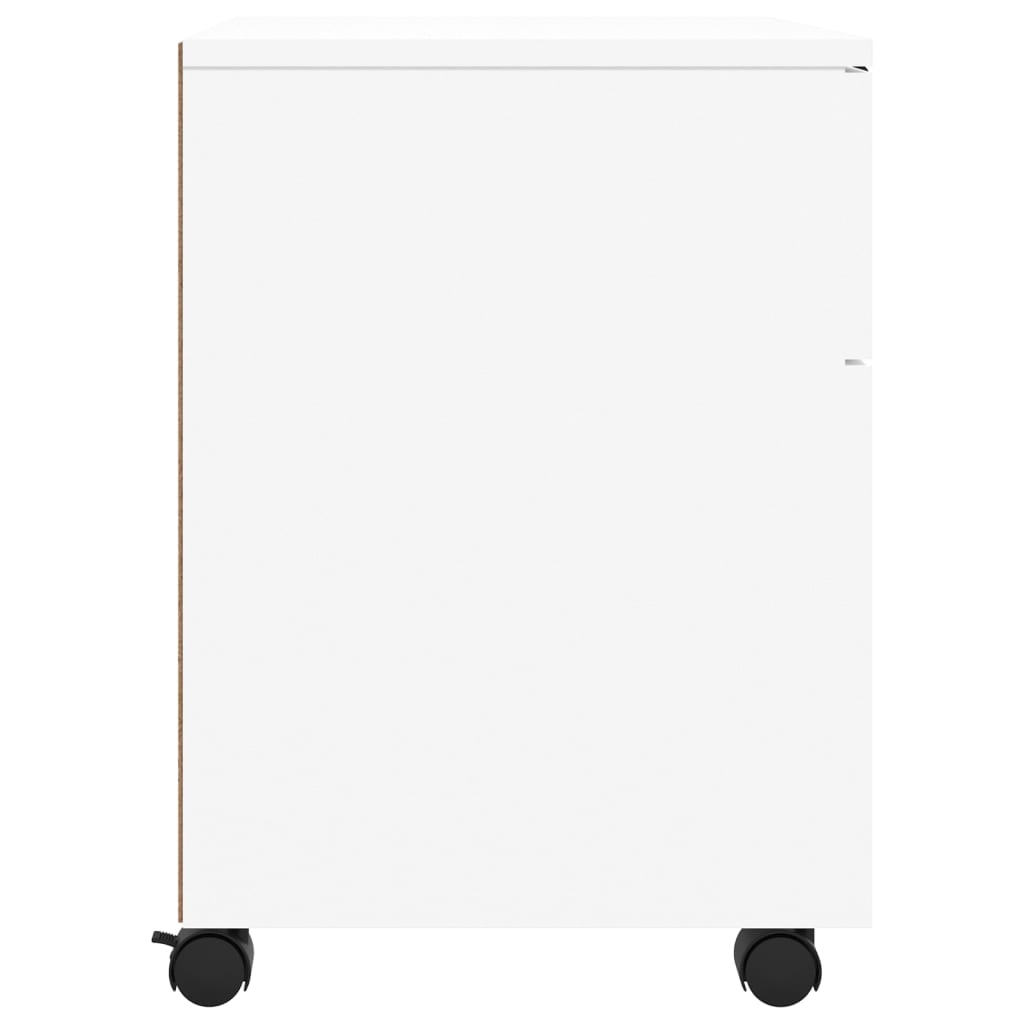 Dossierkast verrijdbaar 45x38x54 cm bewerkt hout wit