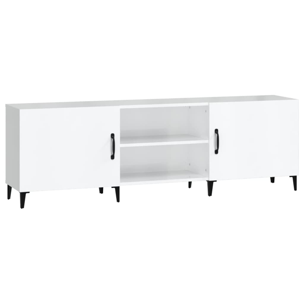 Tv-meubel 150x30x50 cm bewerkt hout hoogglans wit