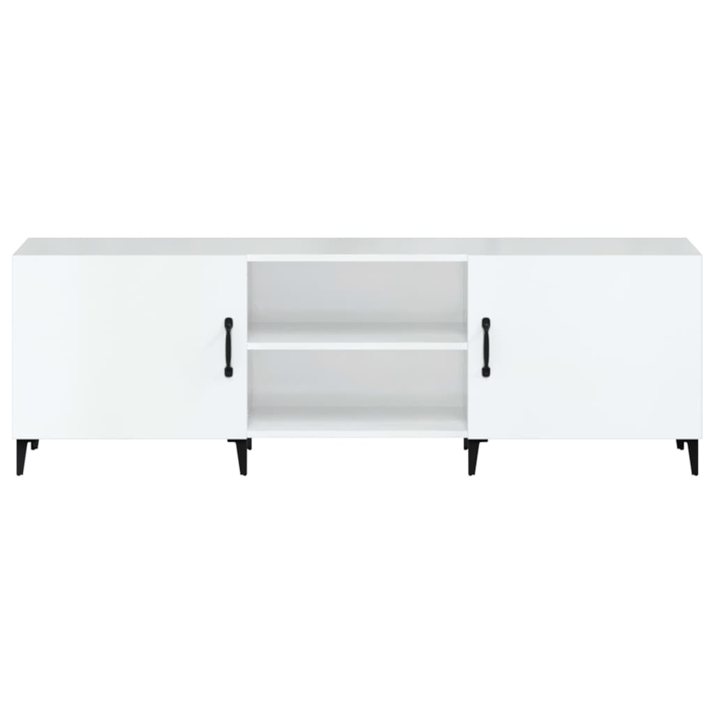 Tv-meubel 150x30x50 cm bewerkt hout hoogglans wit