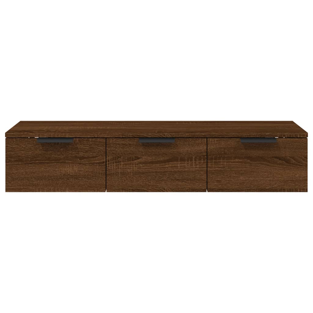 Wandkast 102x30x20 cm bewerkt hout bruin eikenkleur