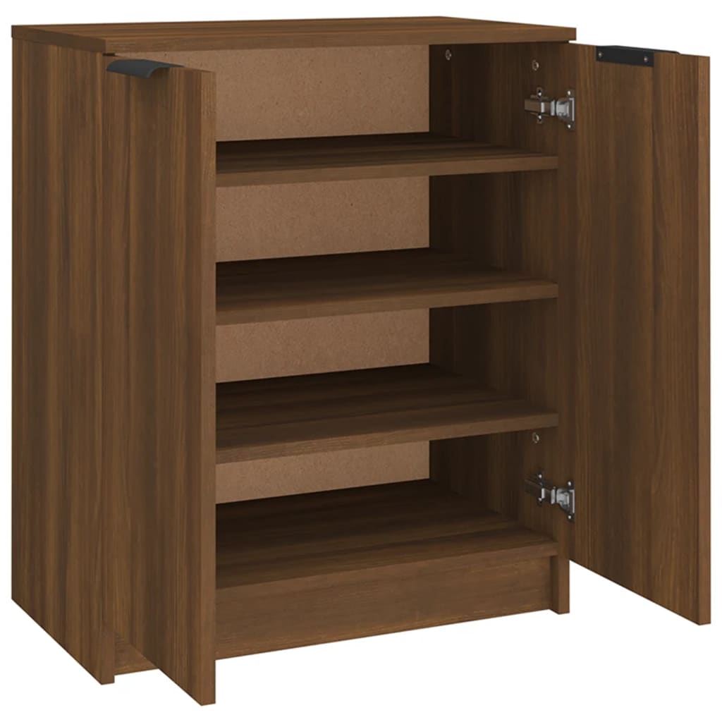 Schoenenkast 59x35x70 cm bewerkt hout bruin eikenkleur