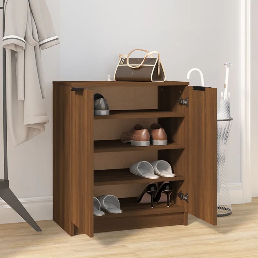 Schoenenkast 59x35x70 cm bewerkt hout bruin eikenkleur