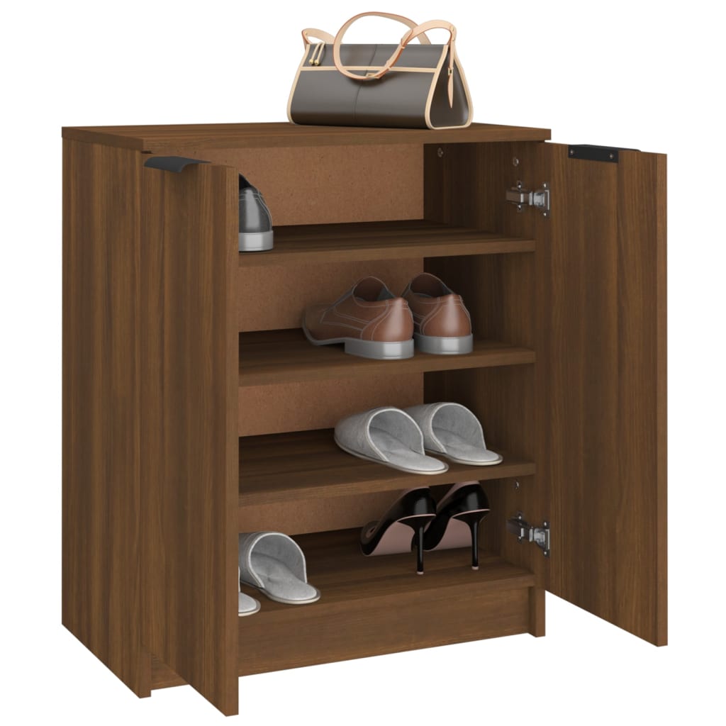 Schoenenkast 59x35x70 cm bewerkt hout bruin eikenkleur
