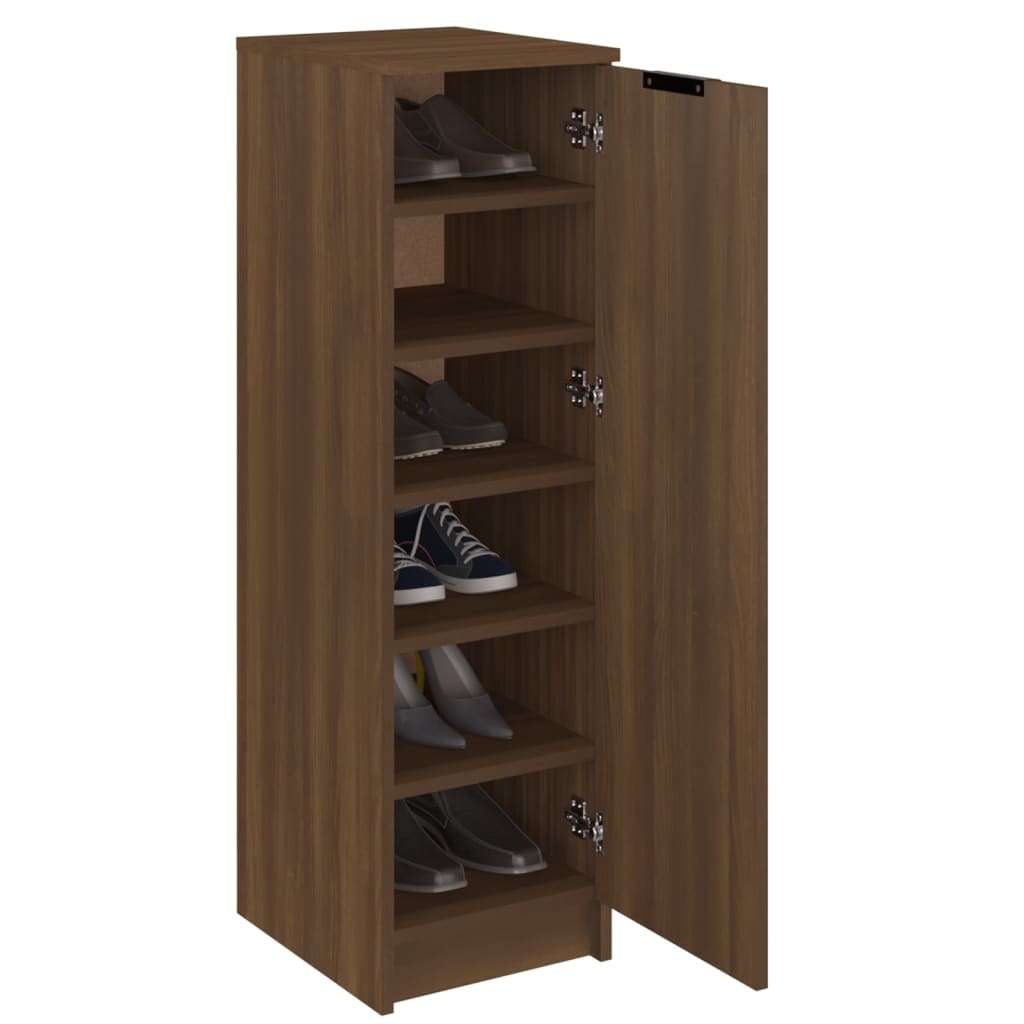 Schoenenkast 30x35x100 cm bewerkt hout bruin eikenkleur