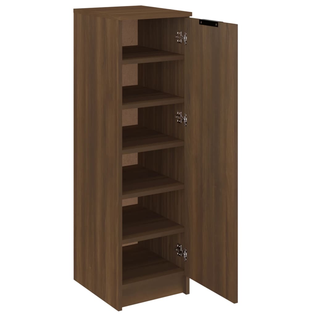 Schoenenkast 30x35x100 cm bewerkt hout bruin eikenkleur