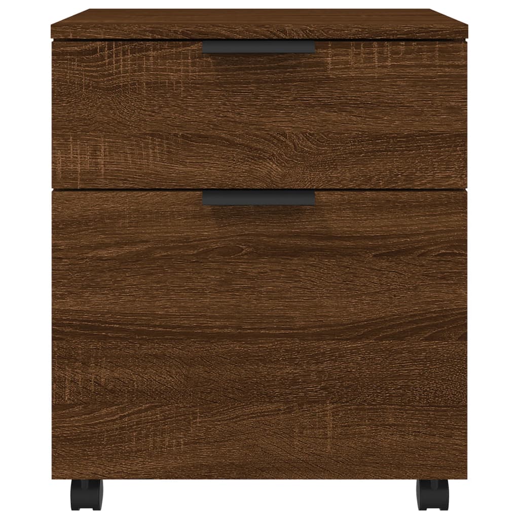 Dossierkast verrijdbaar 45x38x54 cm bewerkt hout bruineiken