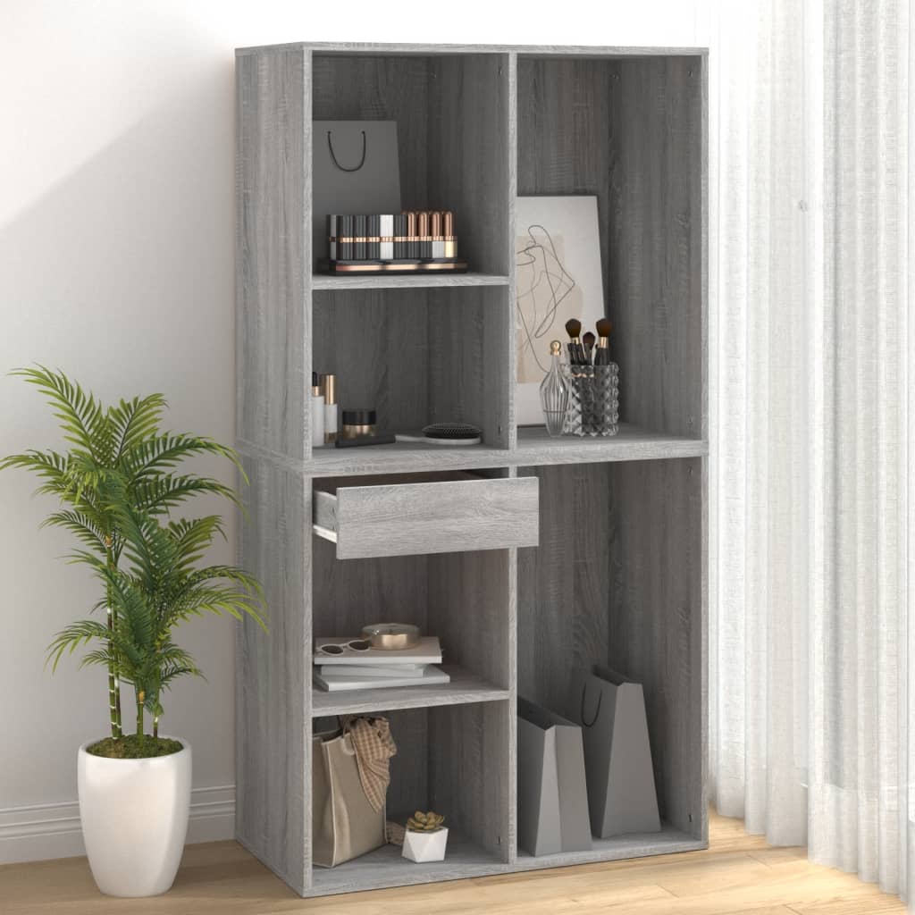 Cosmeticakast 80x40x75 cm bewerkt hout grijs sonoma eikenkleur