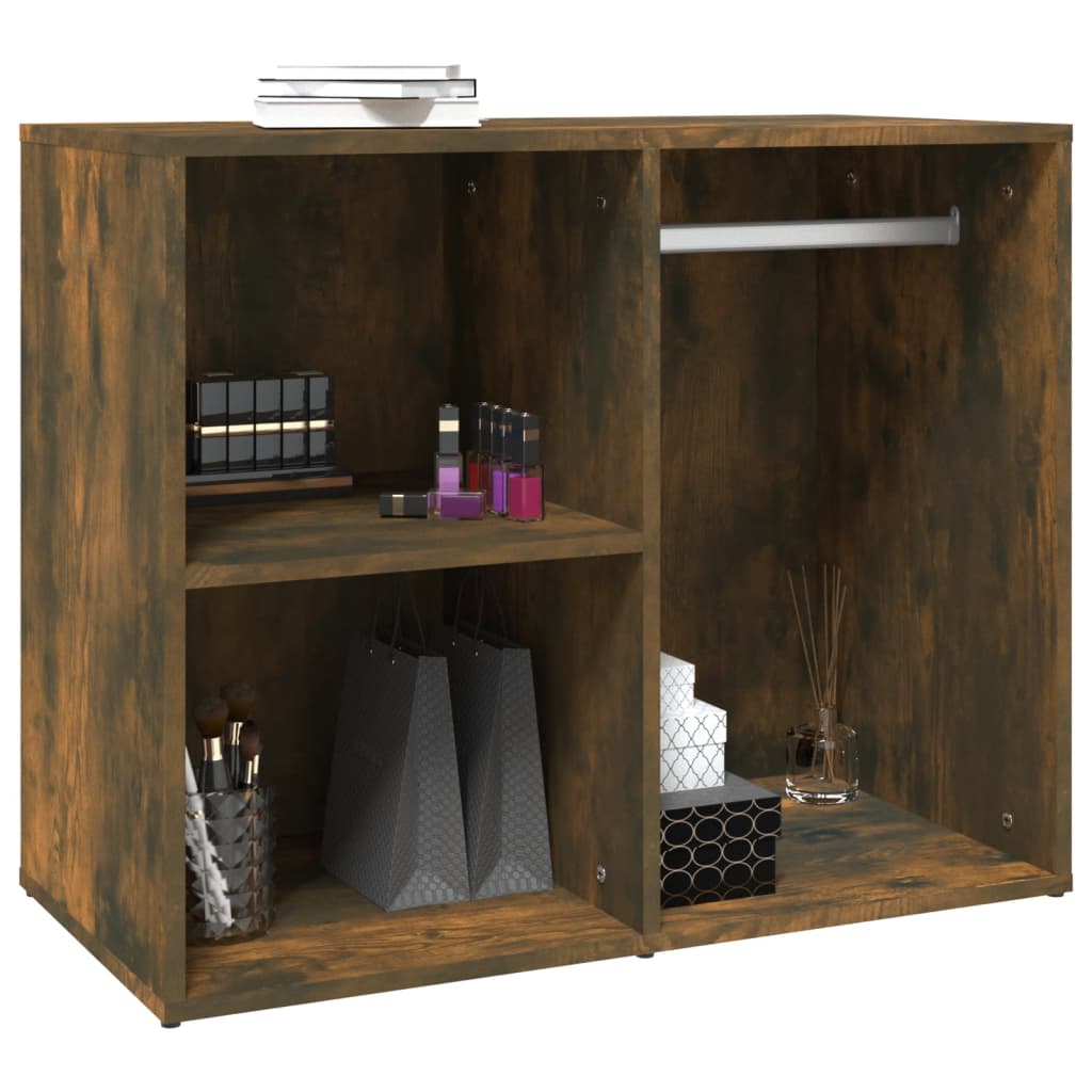 Kledingkast 80x40x65 cm bewerkt hout gerookt eikenkleurig