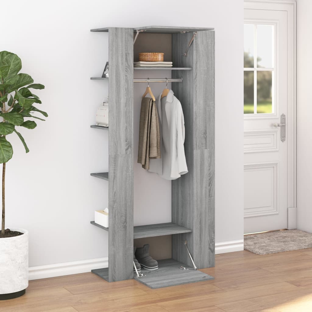 Halmeubel 97,5x37x99 cm bewerkt hout grijs sonoma eikenkleurig