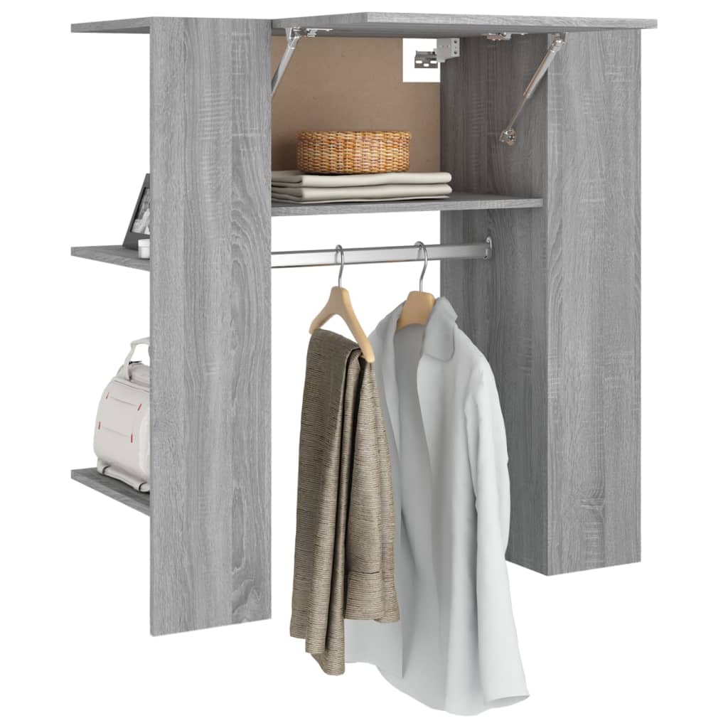 Halmeubel 97,5x37x99 cm bewerkt hout grijs sonoma eikenkleurig