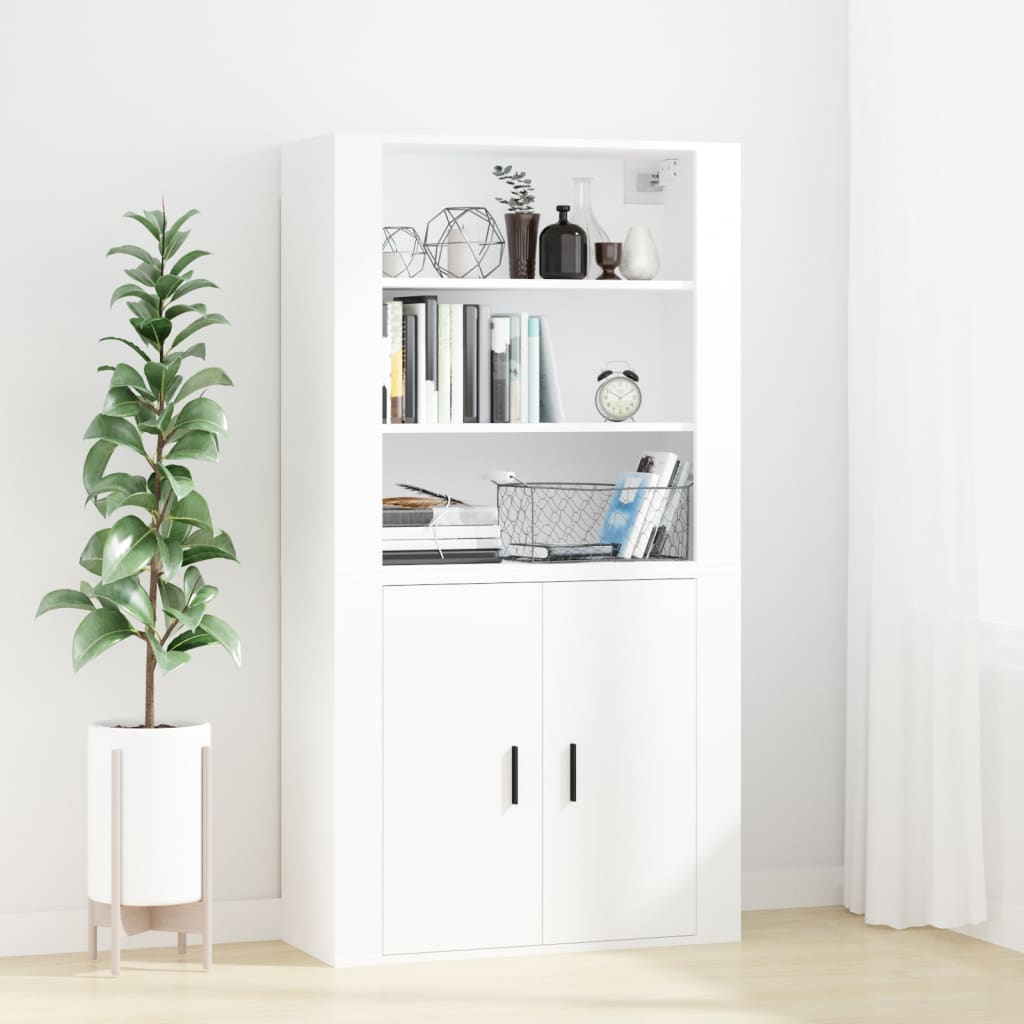 Wandkast 80x33x80 cm bewerkt hout wit