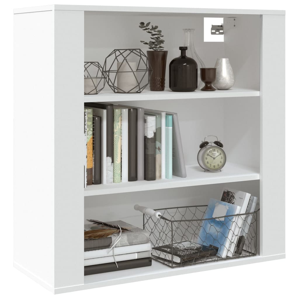 Wandkast 80x33x80 cm bewerkt hout wit