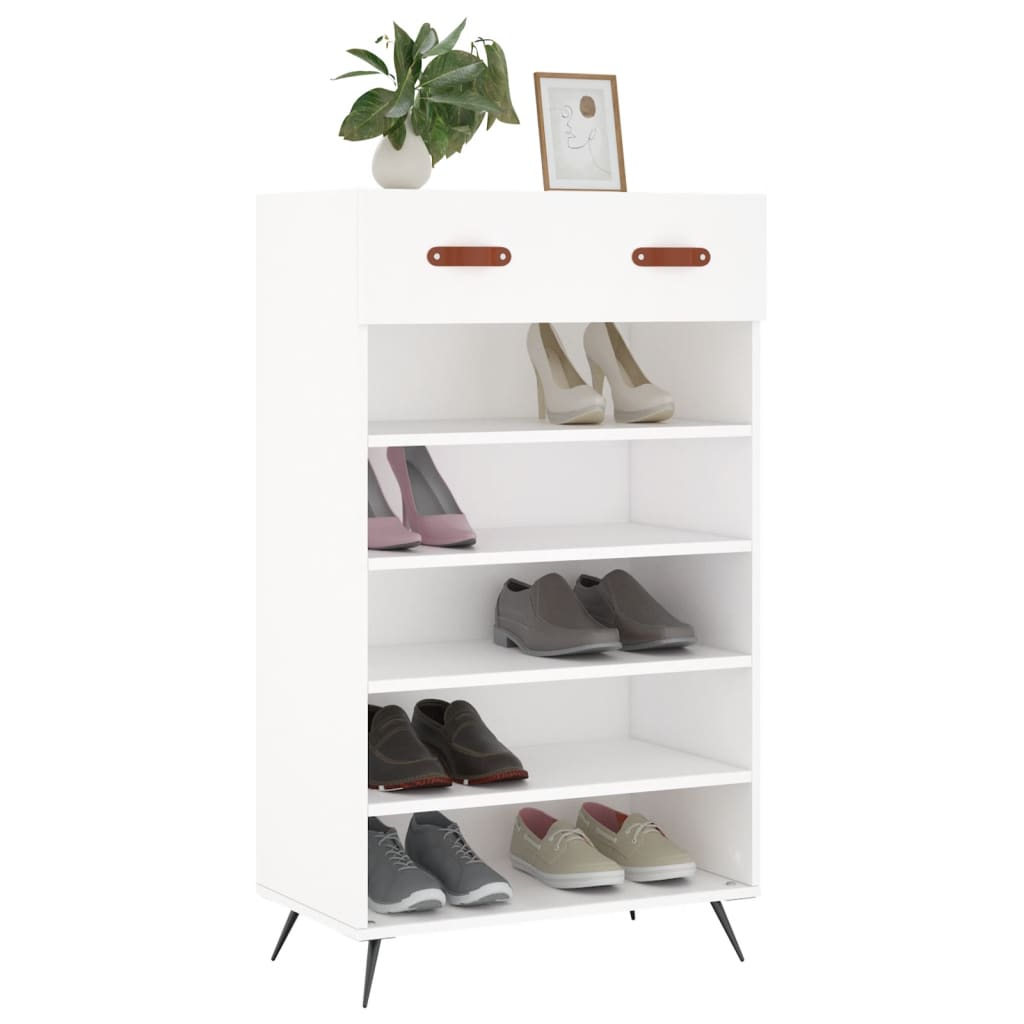 Schoenenkast 60x35x105 cm bewerkt hout wit