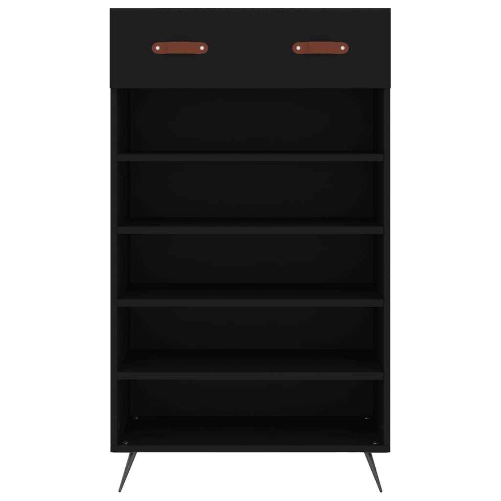 Schoenenkast 60x35x105 cm bewerkt hout zwart