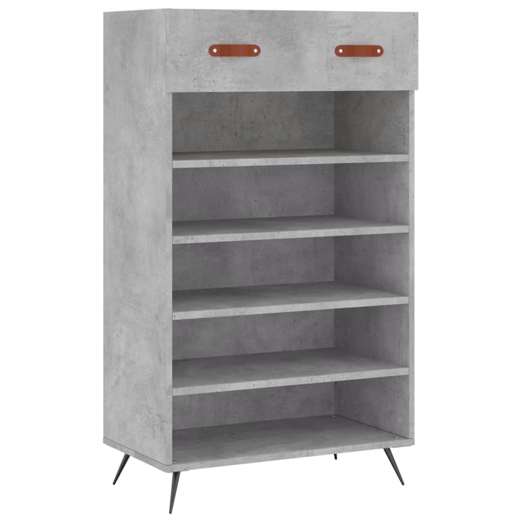 Schoenenkast 60x35x105 cm bewerkt hout betongrijs