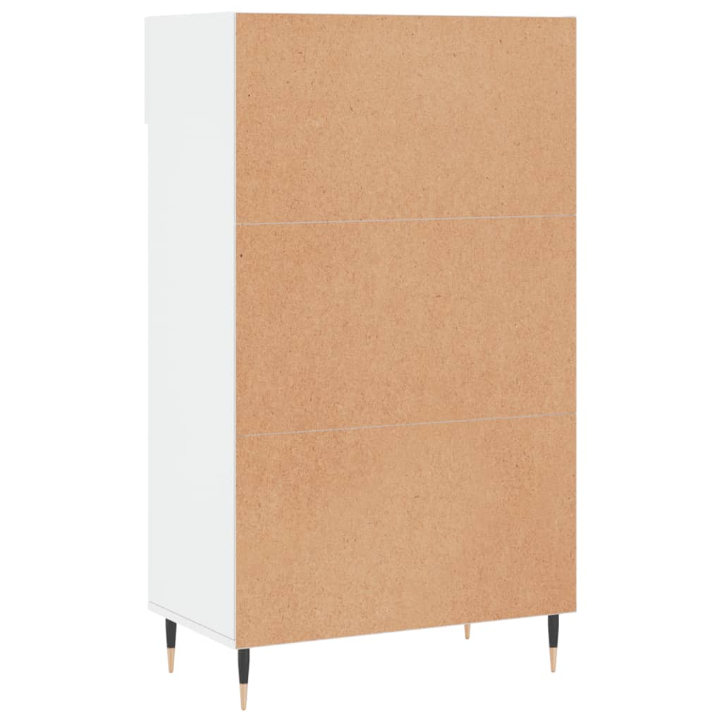 Schoenenkast 60x35x105 cm bewerkt hout hoogglans wit