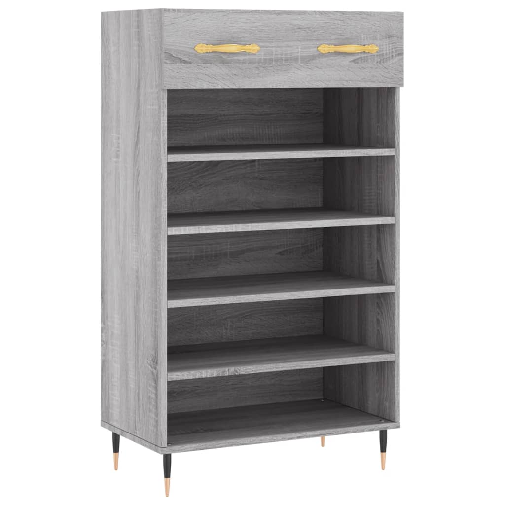 Schoenenkast 60x35x105 cm bewerkt hout grijs sonoma eikenkleur