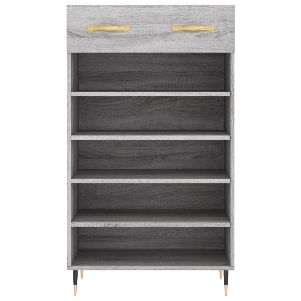 Schoenenkast 60x35x105 cm bewerkt hout grijs sonoma eikenkleur