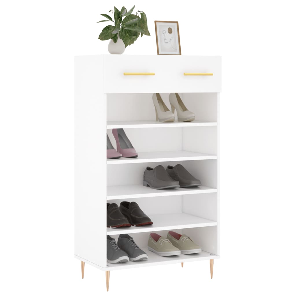 Schoenenkast 60x35x105 cm bewerkt hout wit