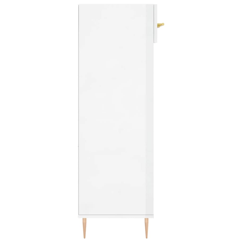 Schoenenkast 60x35x105 cm bewerkt hout hoogglans wit