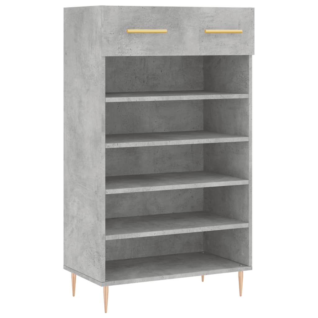Schoenenkast 60x35x105 cm bewerkt hout betongrijs