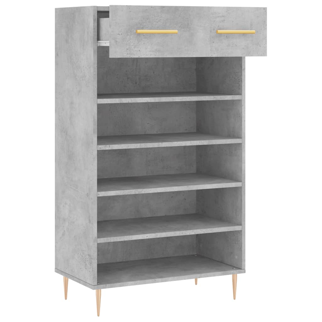 Schoenenkast 60x35x105 cm bewerkt hout betongrijs
