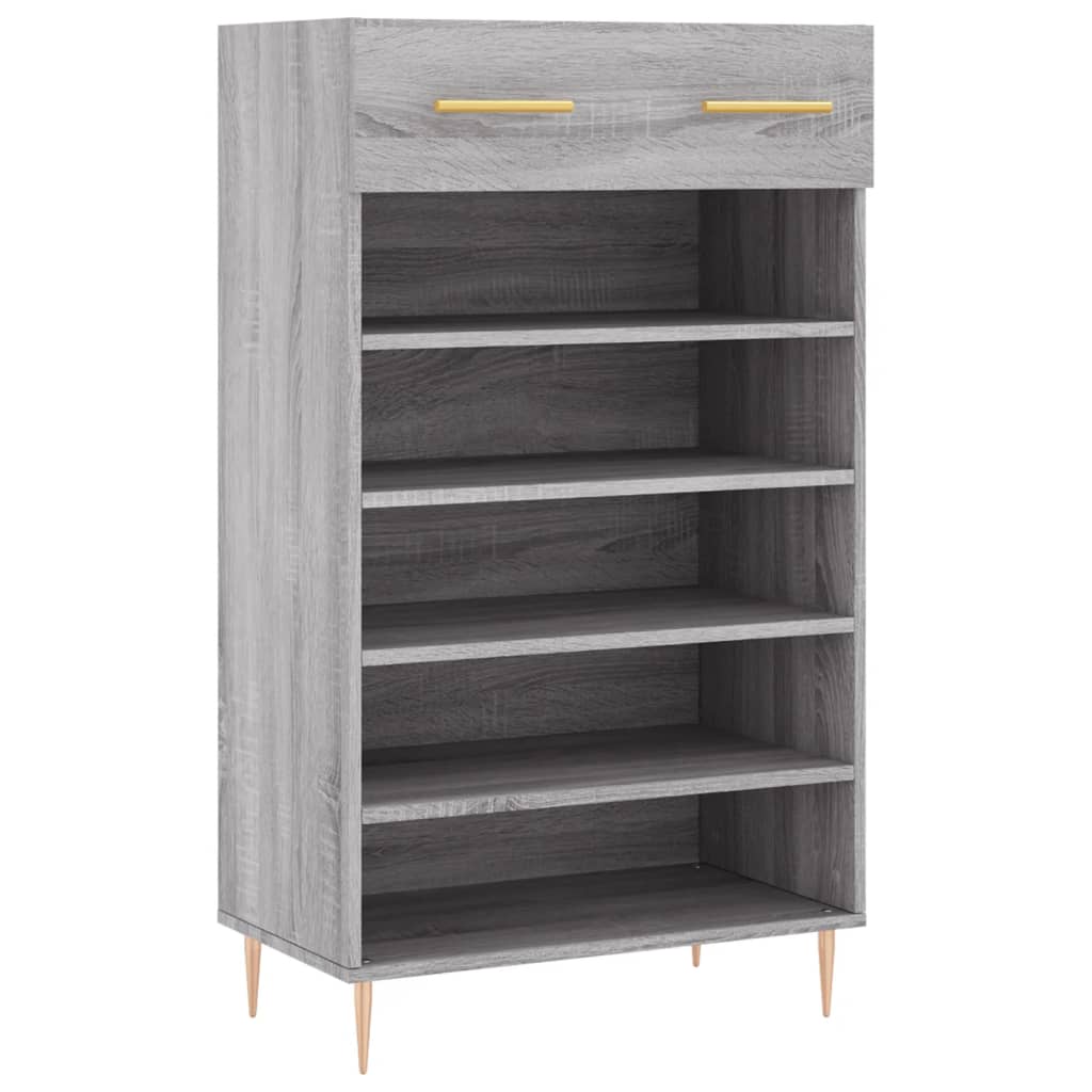 Schoenenkast 60x35x105 cm bewerkt hout grijs sonoma eikenkleur