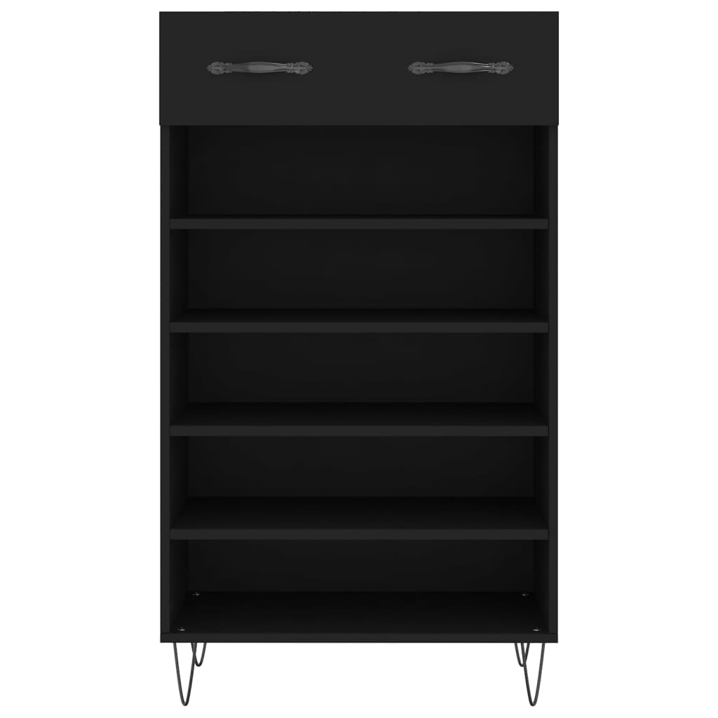 Schoenenkast 60x35x105 cm bewerkt hout zwart