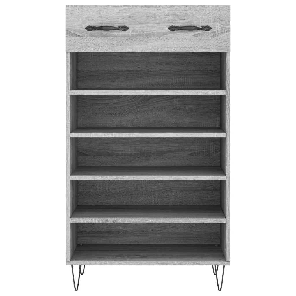 Schoenenkast 60x35x105 cm bewerkt hout grijs sonoma eikenkleur
