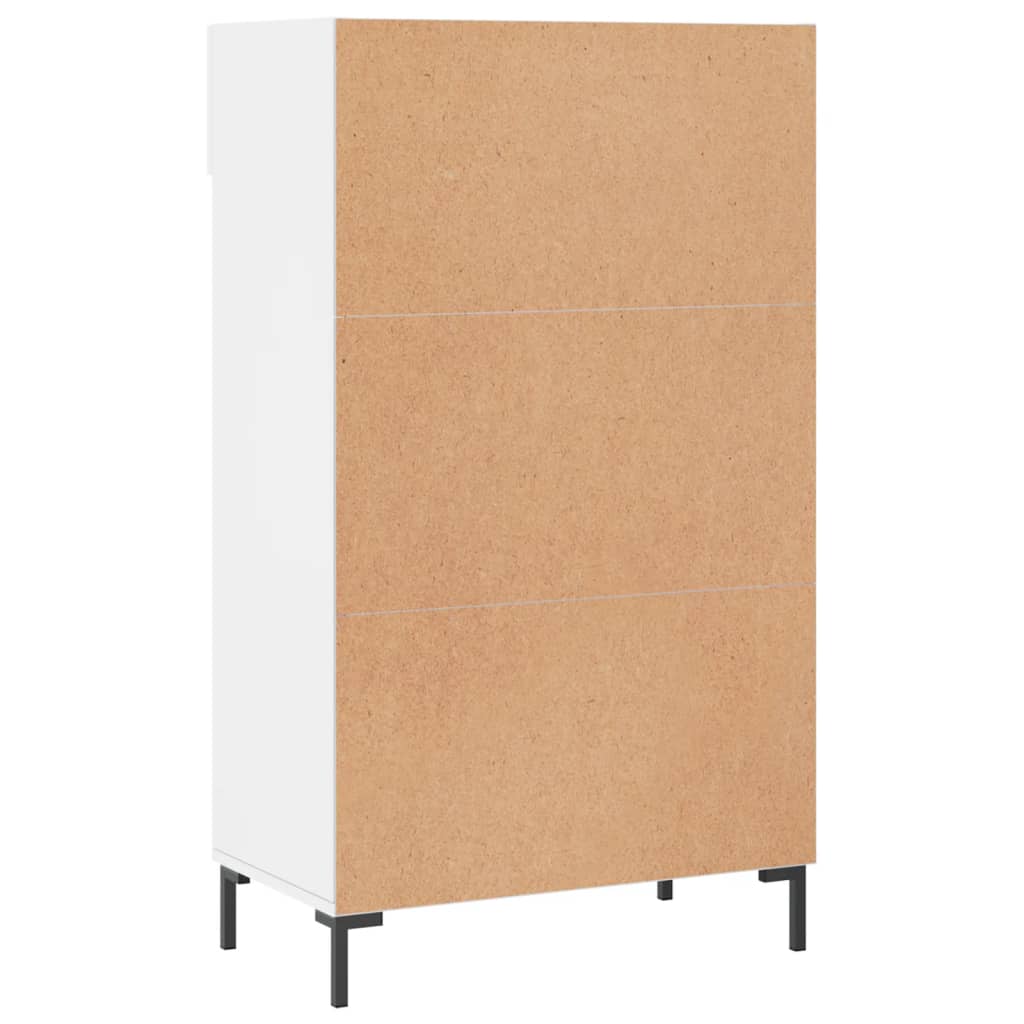 Schoenenkast 60x35x105 cm bewerkt hout hoogglans wit