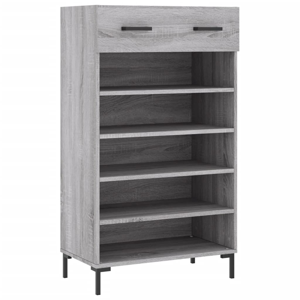 Schoenenkast 60x35x105 cm bewerkt hout grijs sonoma eikenkleur