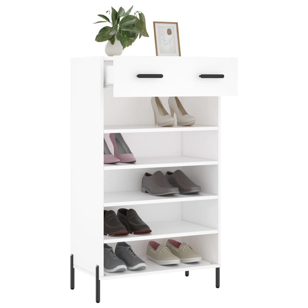 Schoenenkast 60x35x105 cm bewerkt hout wit