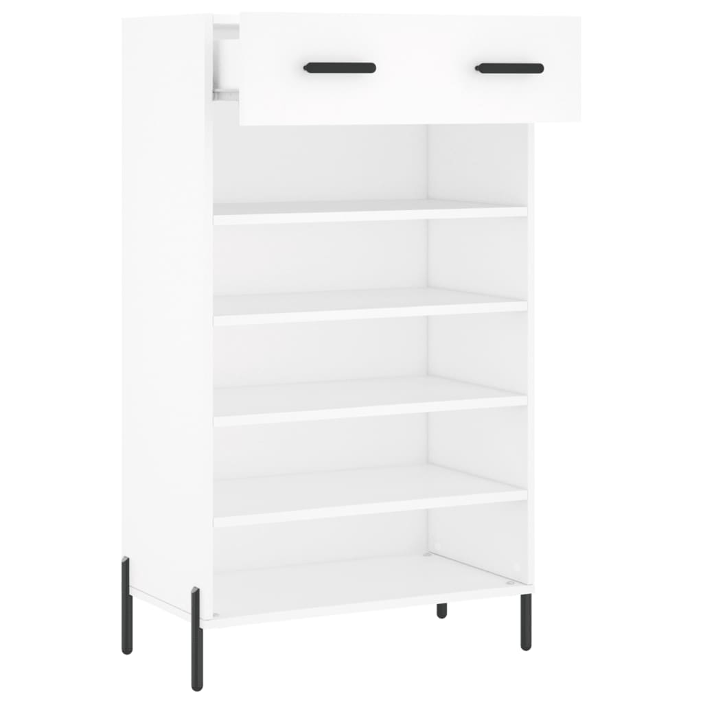 Schoenenkast 60x35x105 cm bewerkt hout wit