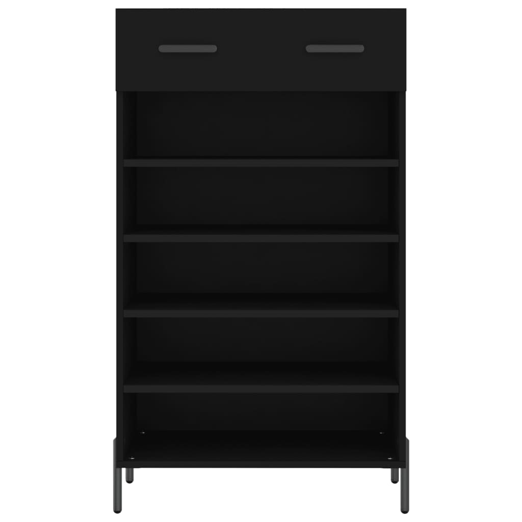 Schoenenkast 60x35x105 cm bewerkt hout zwart