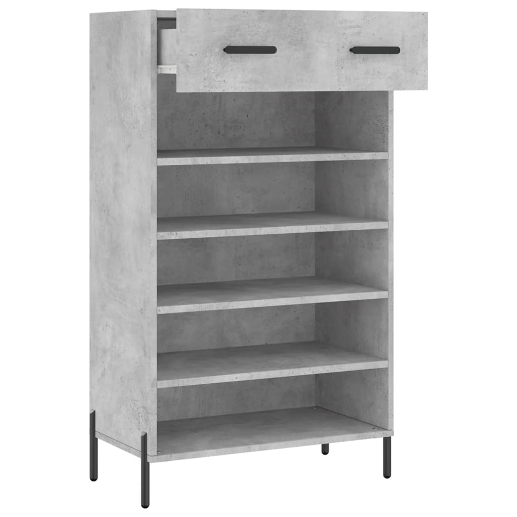 Schoenenkast 60x35x105 cm bewerkt hout betongrijs