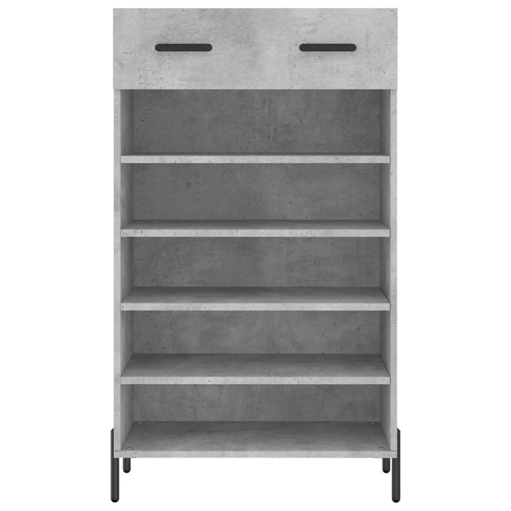 Schoenenkast 60x35x105 cm bewerkt hout betongrijs