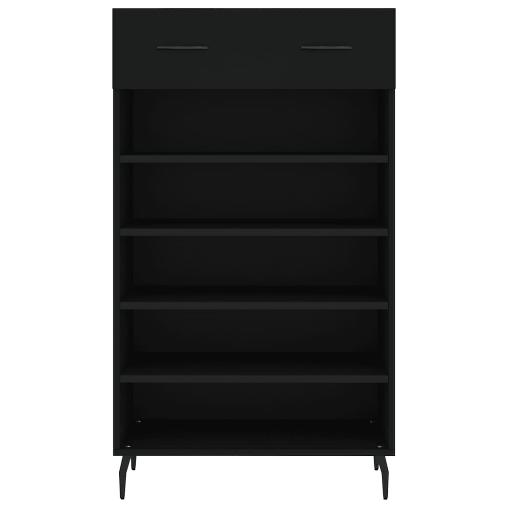 Schoenenkast 60x35x105 cm bewerkt hout zwart