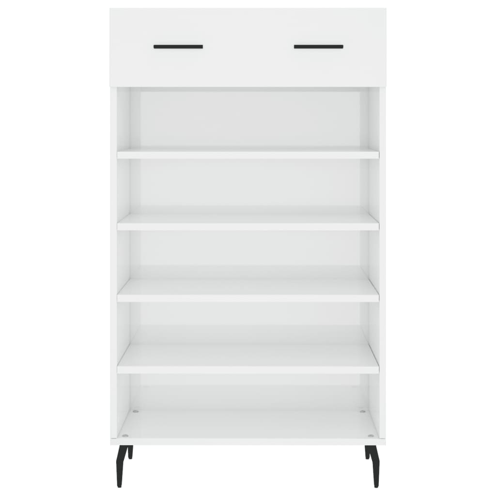 Schoenenkast 60x35x105 cm bewerkt hout hoogglans wit