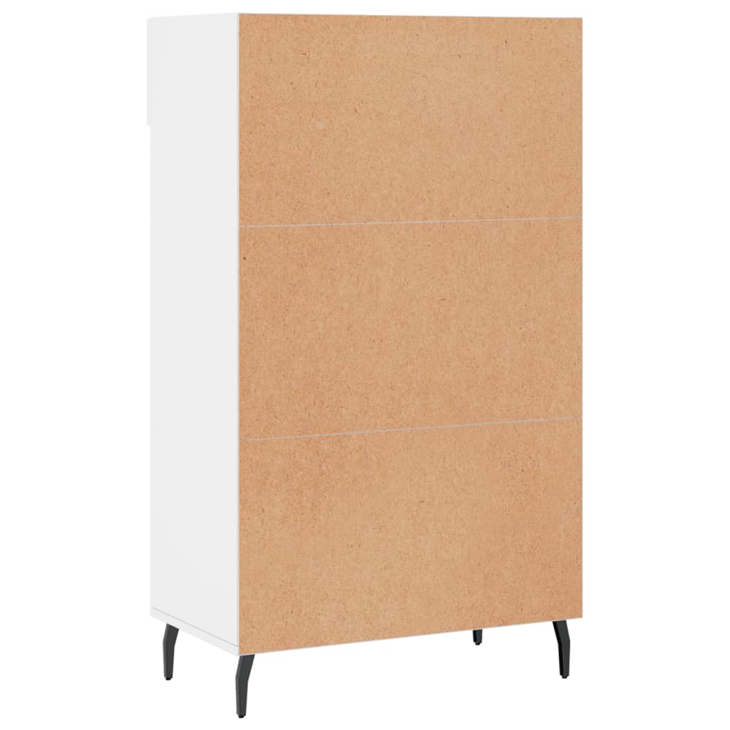 Schoenenkast 60x35x105 cm bewerkt hout hoogglans wit