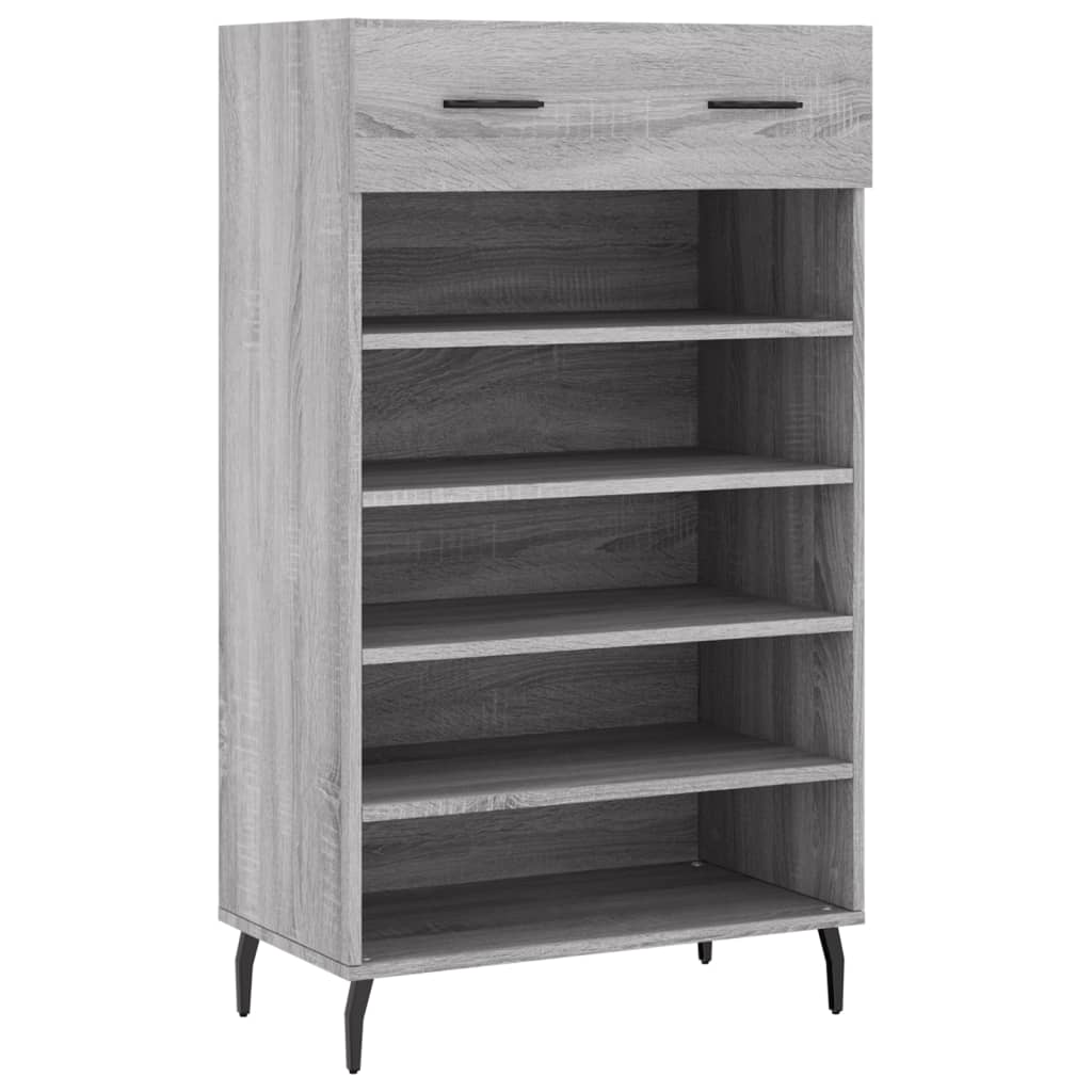 Schoenenkast 60x35x105 cm bewerkt hout grijs sonoma eikenkleur